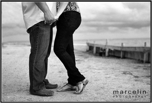 bill baggs florida state park engagement session black white